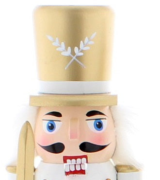 White and Gold Nutcracker Christmas Decoration 30cm
