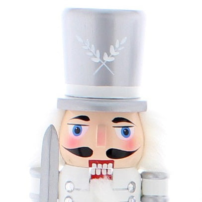 White & Silver Christmas Nutcracker 30cm