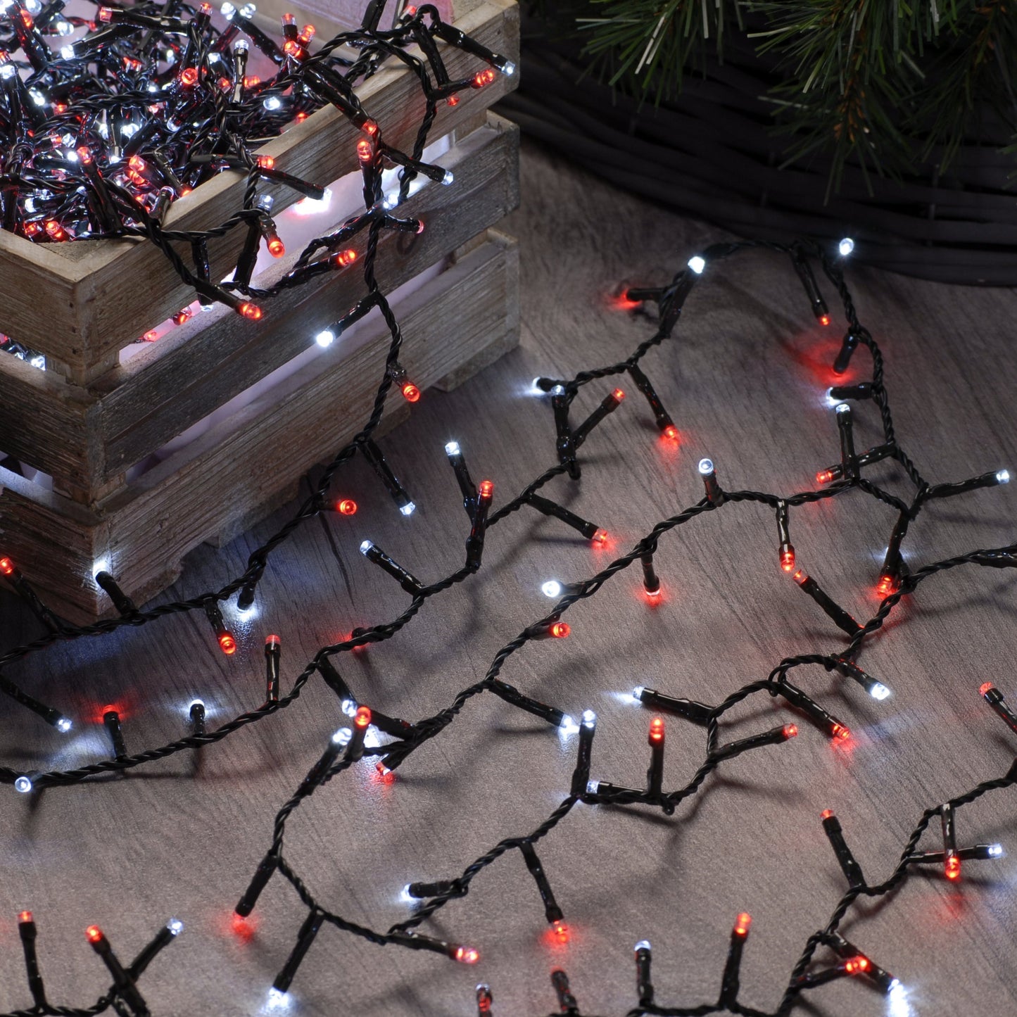 Festive 600 Carnival Red & White Firefly Christmas Lights