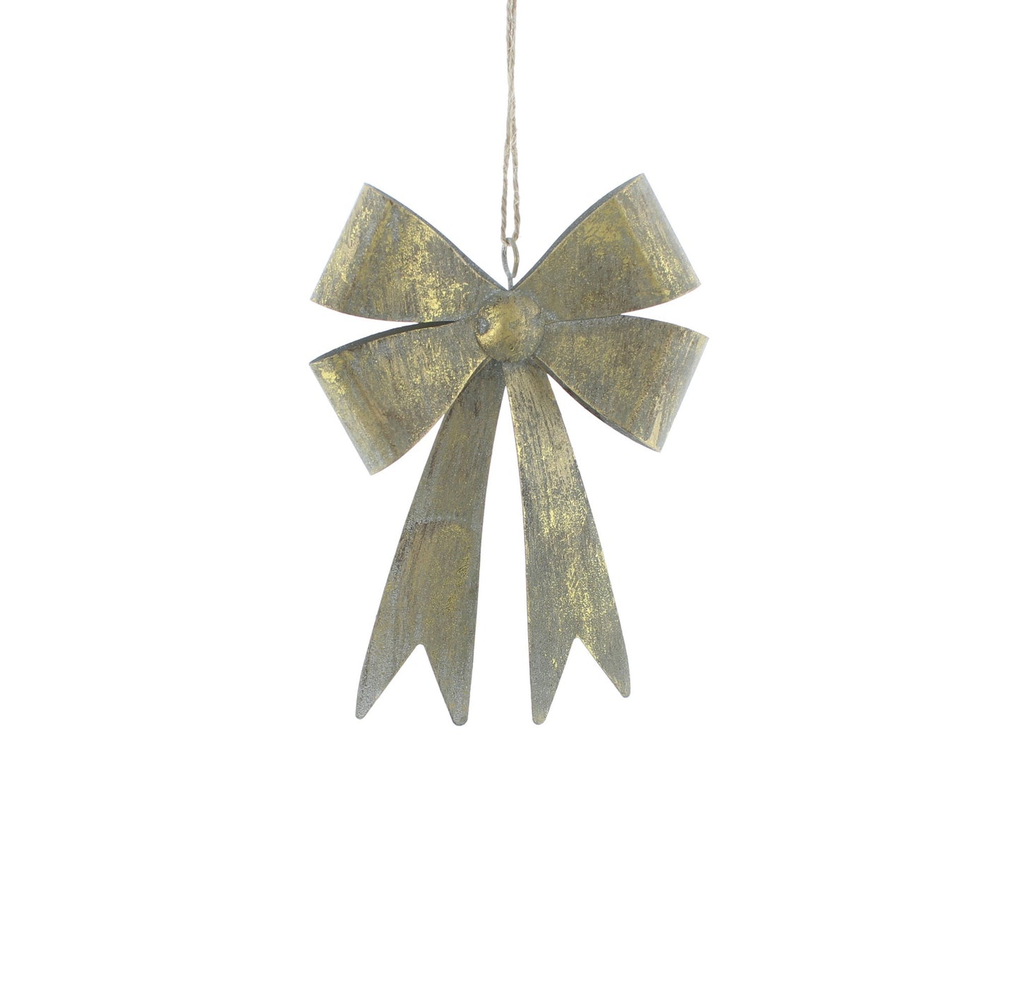 Golden Aged Effect Bow Christmas Tree Decoration 18cm