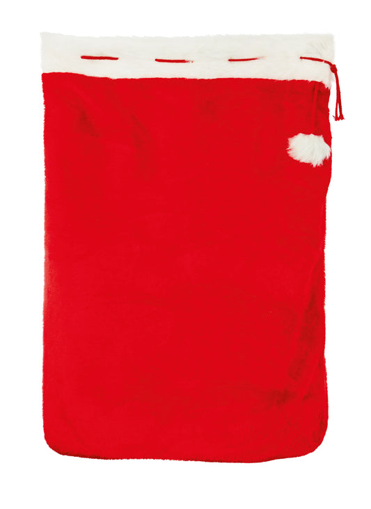 Christmas Deluxe Red Santa Sack with White Fur