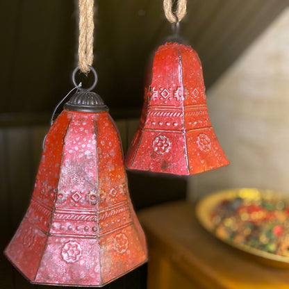 Christmas Vintage Style Rustic Hanging Bells