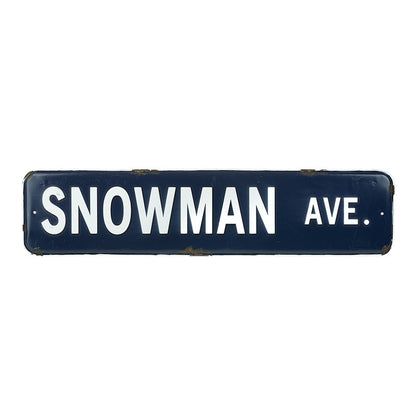 Snowman Ave Christmas Sign