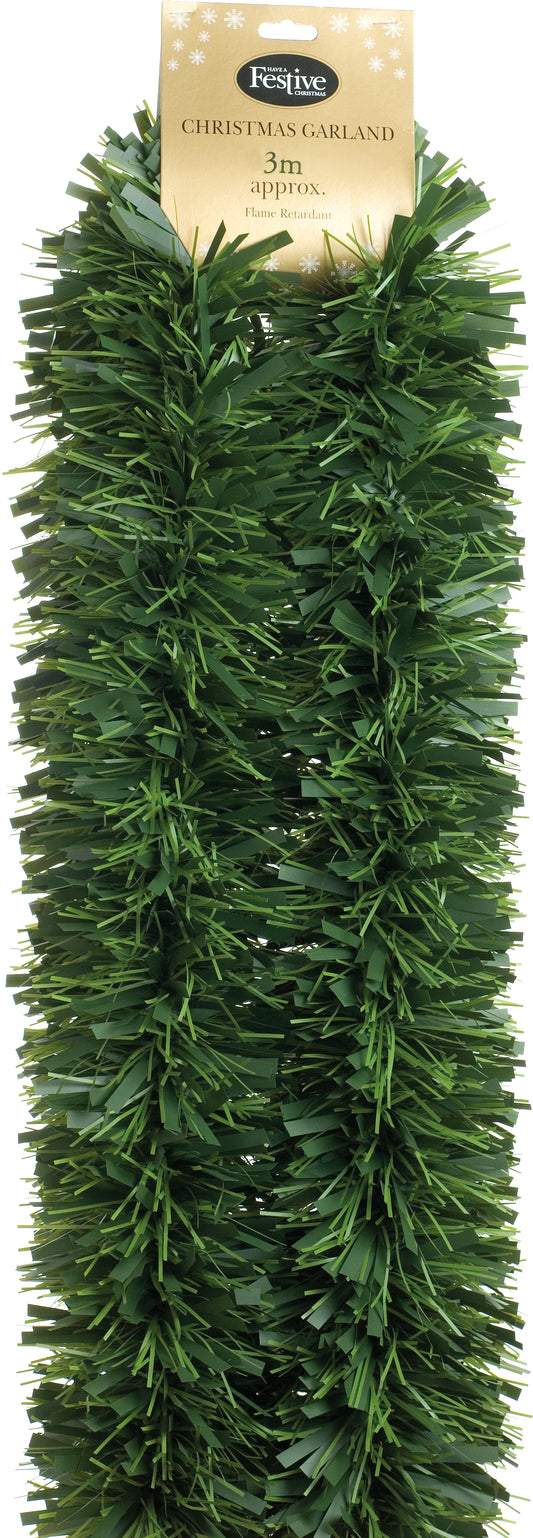 chunky green pine artificial garland 300cm 