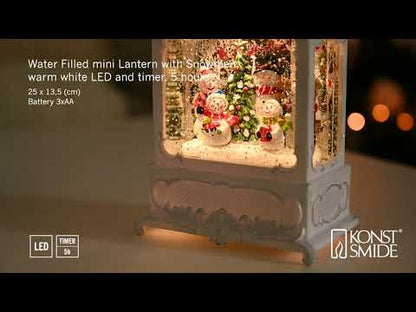 Konstsmide White Snowman Scene Christmas Water Lantern