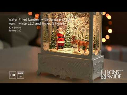 Konstsmide Santa and Moose Christmas Water Lantern