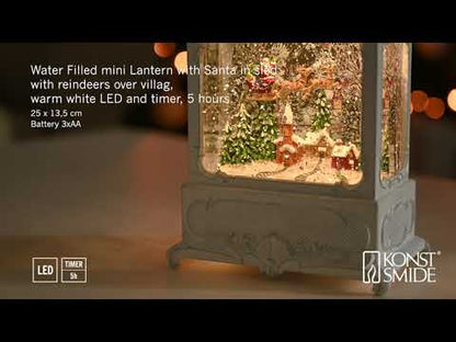 Konstsmide White Flying Santa Christmas Water Lantern