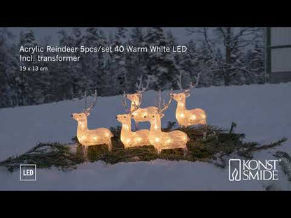 Konstsmide 5 Piece Acrylic Reindeer Christmas LED Set