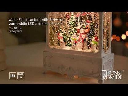 Konstsmide Santa, Snowmen and Birds Christmas Water Lantern