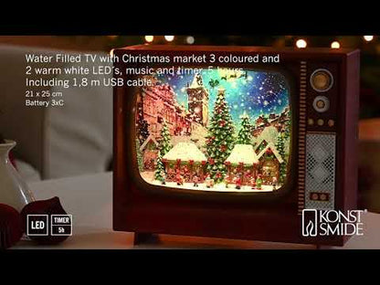 Christmas Market Scene Musical TV Water Lantern