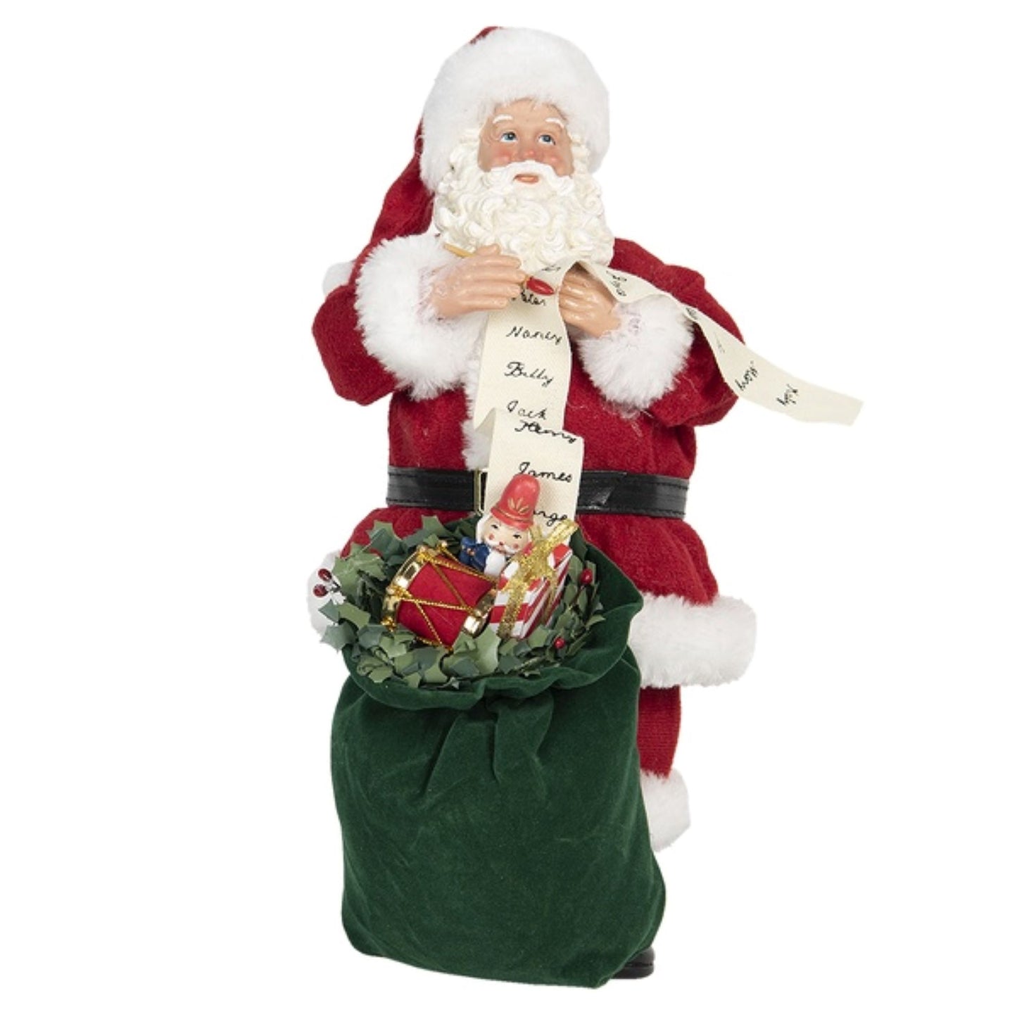 Santa Claus Doll with Gifts Sack And List Christmas Ornament