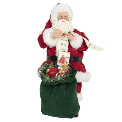 Santa Claus Doll with Gifts Sack And List Christmas Ornament
