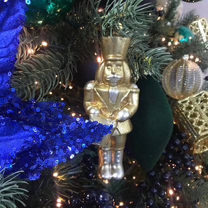 Gold Nutcracker 15cm Hanging Christmas Tree Decoration