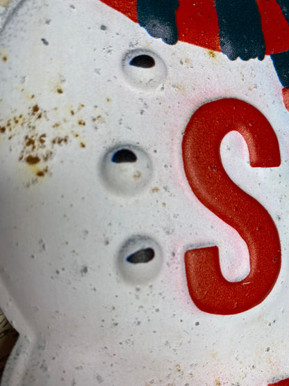White Snowman Vintage Style Christmas Sign