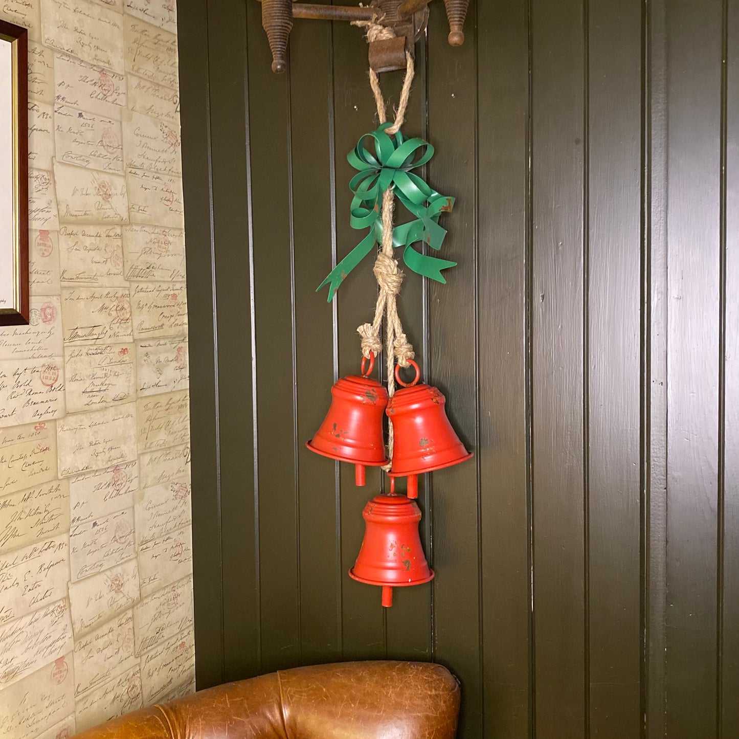 Real Bells With Ribbons Vintage Style Christmas Red Bells With Metal Ribbon – Love Christmas Shop