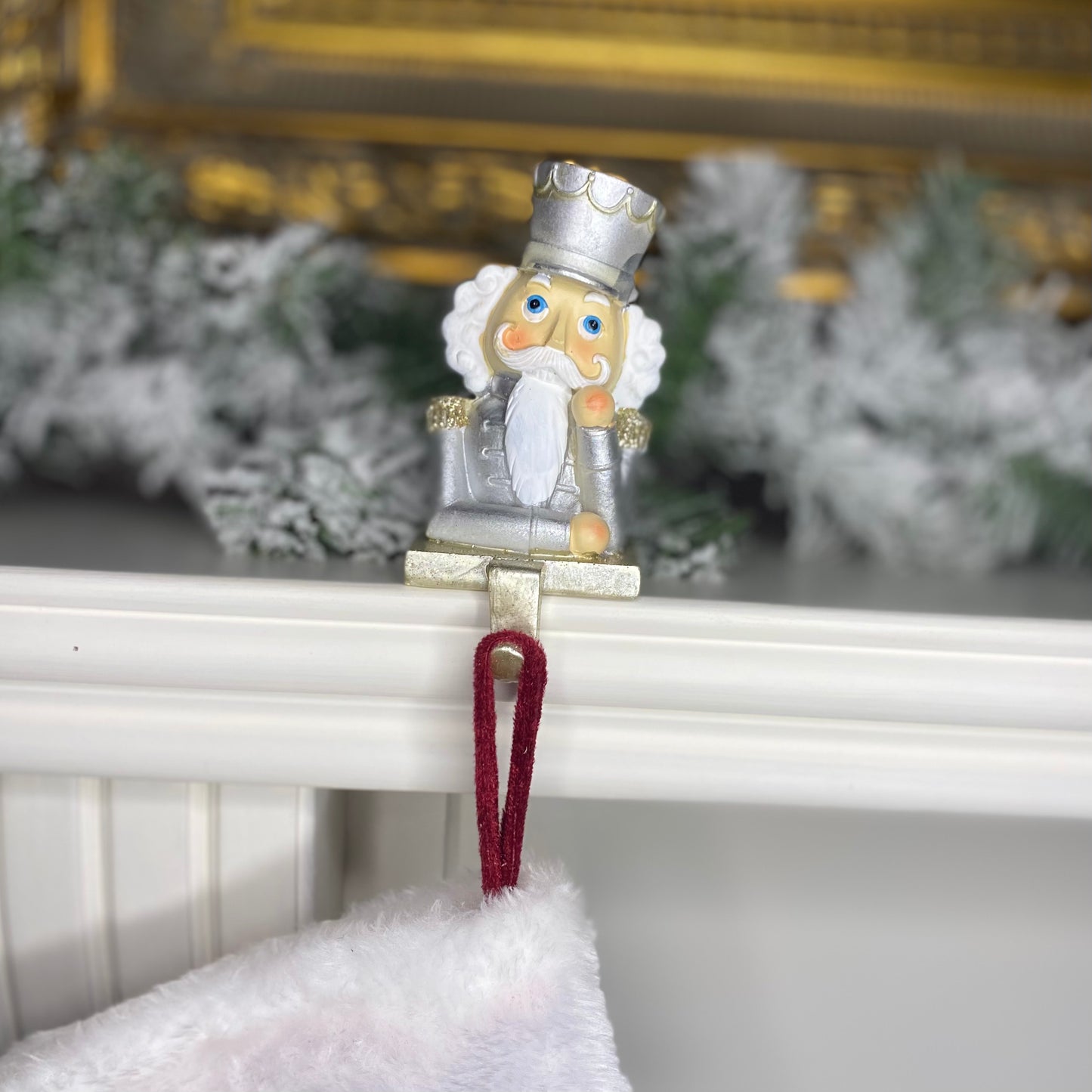 Gold and Silver Nutcracker Stocking Hangers