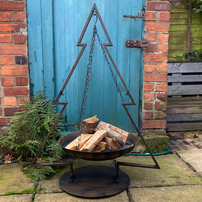 Christmas Tree Design Hanging Fire Pit