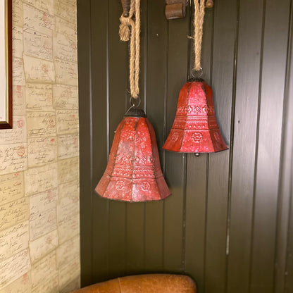 Christmas Vintage Style Rustic Hanging Bells