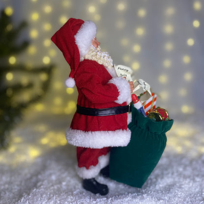 Santa Claus Doll with Gifts Sack And List Christmas Ornament
