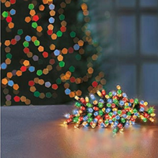 Premier TimeLights 100 Multi-Coloured LED Battery Operated Christmas String Lights