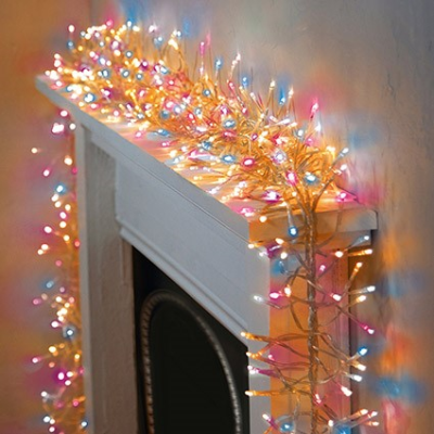Premier 960 LED Cluster Brights Christmas Lights Rainbow Clear Cable