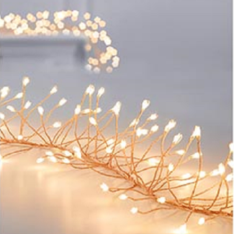Premier Rose Gold Ultrabright 1.8m Christmas Garland Pin Wire with 288 Warm White LED Lights