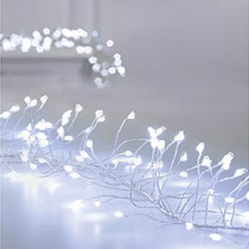 Premier Silver Ultrabright 1.8m Christmas Garland Pin Wire with 288 White LED Lights