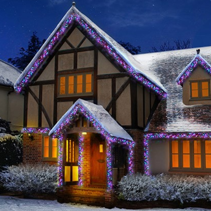 Premier 960 LED Cluster Brights Christmas Lights Rainbow Clear Cable