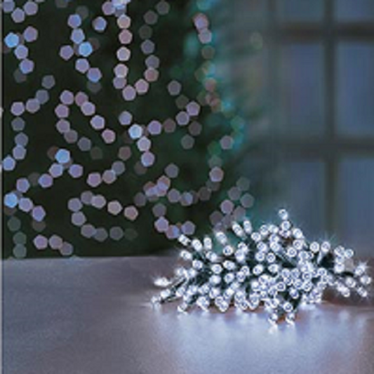 Premier TimeLights 100 White LED Battery Operated Christmas String Lights