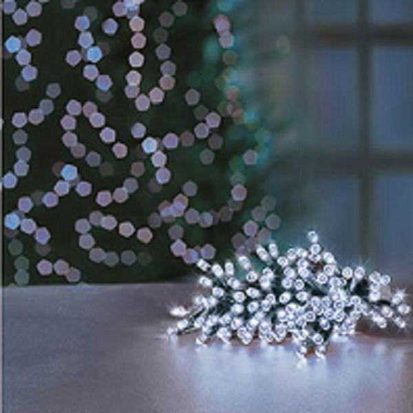 Premier TimeLights 400 White LED Battery Operated Christmas String Lights