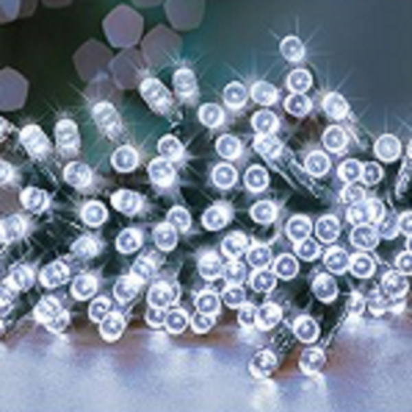 Premier TimeLights 200 White LED Battery Operated Christmas String Lights