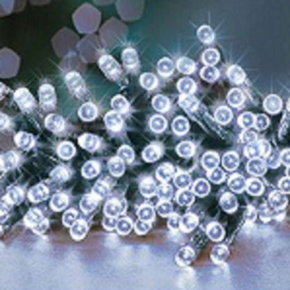 Premier TimeLights 200 White LED Battery Operated Christmas String Lights